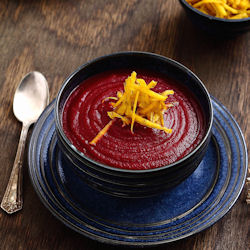 Beet Soup and Curried Ginger Rice