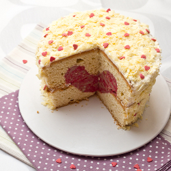 Vanilla cake with Raspberry Heart