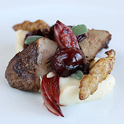 Seared Chicken Liver with Baked Apple Parsnip Purée