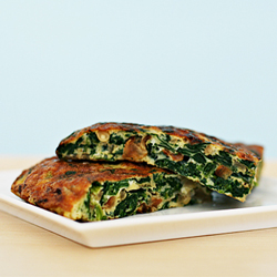 Spinach tortilla with pine nuts