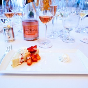 Strawberry shortcake paired with Nicolas Feuillatte Rosé NV at Le Cirque in NYC.