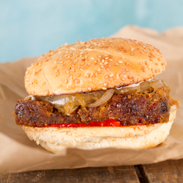 The perfect burger made with a tasty apple, mustard and oregano meatloaf