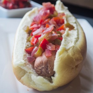 Hot Dog with Tangy Pepper Relish