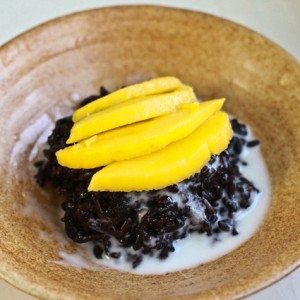 Black Rice with Mango in Coconut Sauce