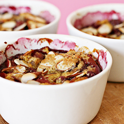 Cherry–almond clafoutis with cognac