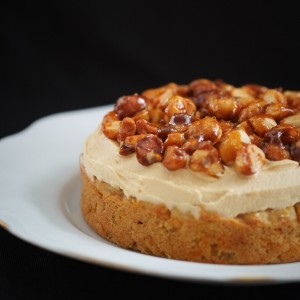 Carrot Cake with Salted Caramel Frosting & Spiced Caramel Macadamia Nuts