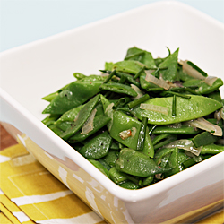 Romano beans with butter, shallots and chives