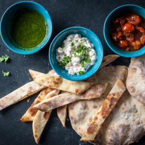Flatbread with dips
